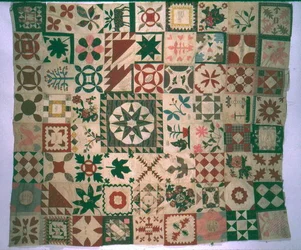 Trabalho de peça de quilt de álbum de autógrafos, New Jersey, 1844 (algodão)